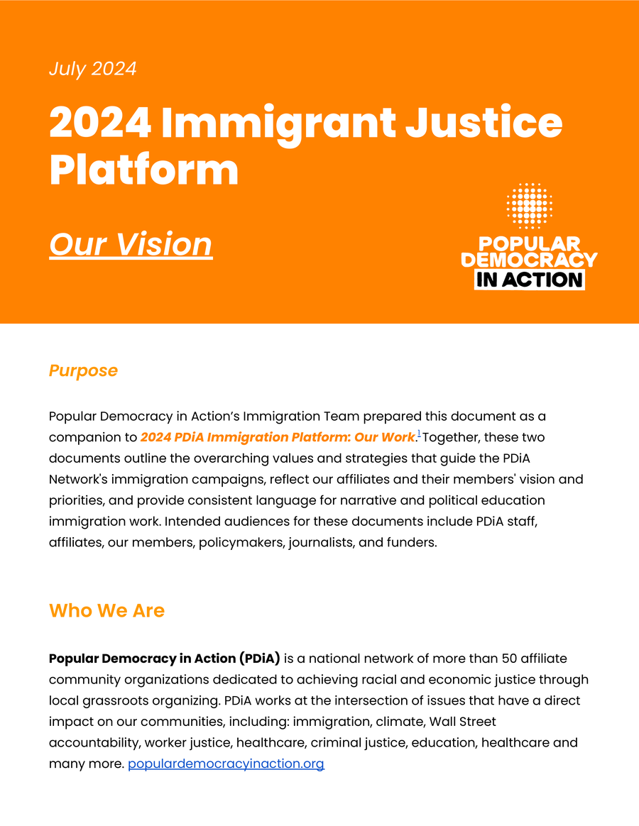 2024 CPD Immigration Platform: Our Vision – Our Work